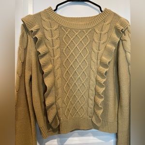 And Now This Women's Cropped Ruffled Sweater Size XL